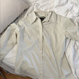 Y2K Donna Rae NY Striped Button-Down | Y2K Office Chic | Size 8